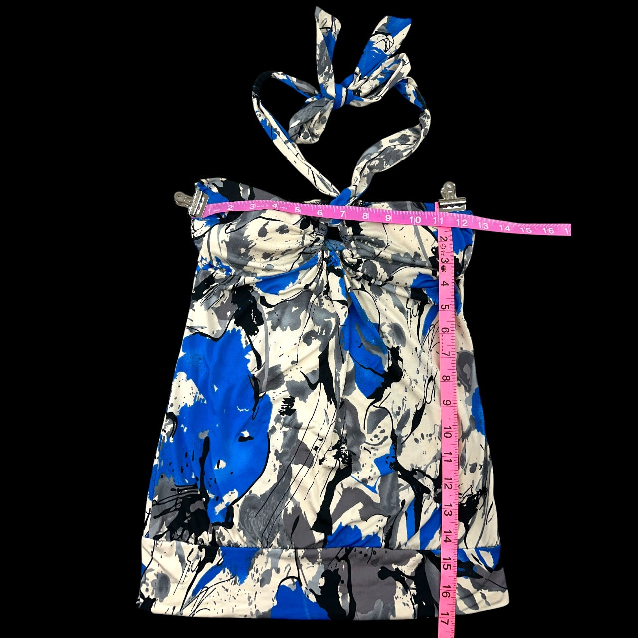 Vintage Y2K Wet Seal Blue Abstract Halter Top