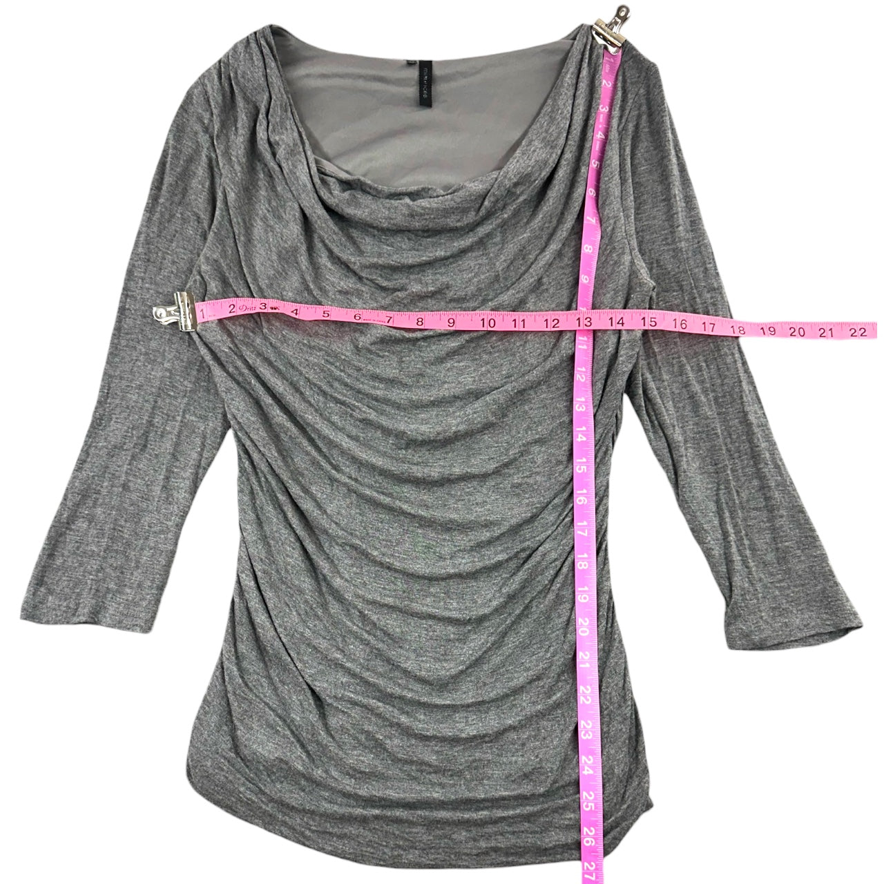 Vintage Y2K Maurices Heather Grey Cowl Neck Ruched Top