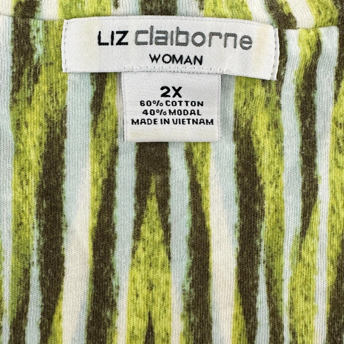 Vintage Liz Claiborne Chartreuse Geometric Knit Top