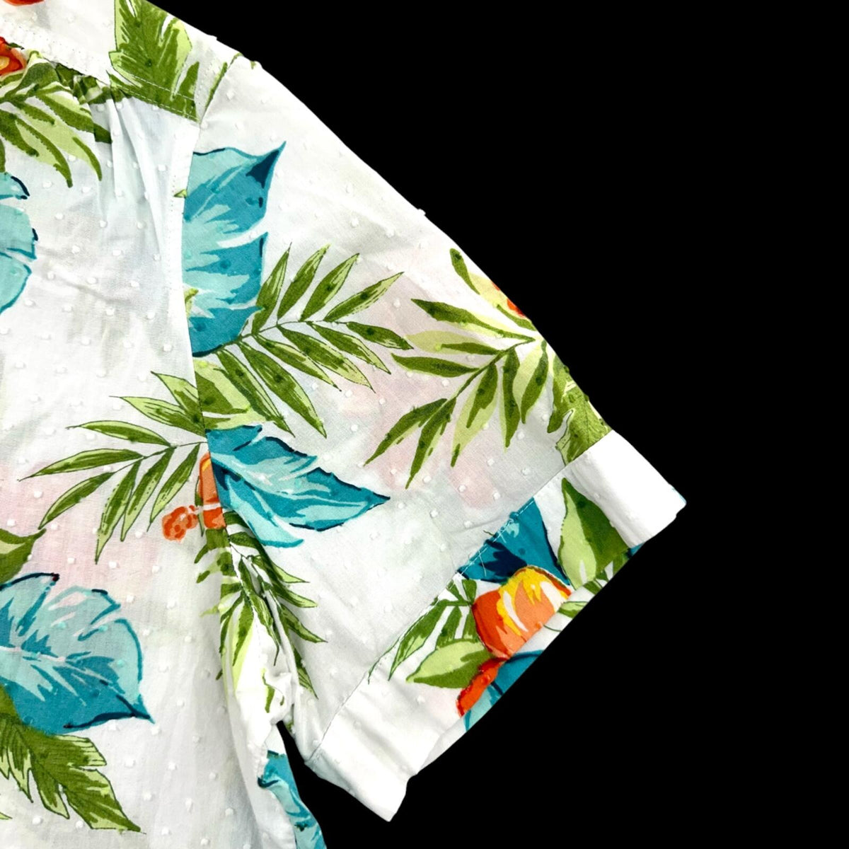 Vintage Cathy Daniels Tropical Hibiscus Short Sleeve Top
