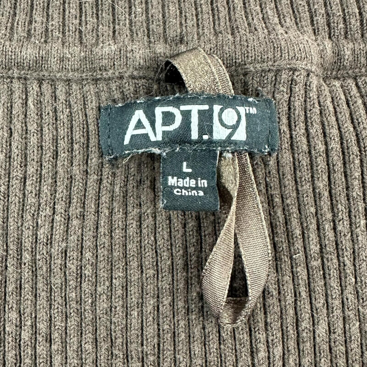 Apt. 9 Brown Ribbed Scoop Neck Sweater 90s Minimalist Office