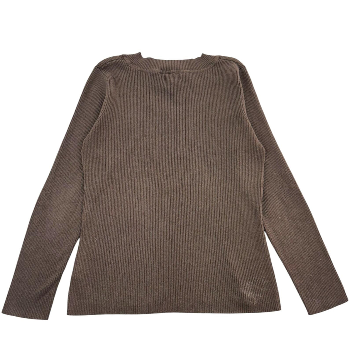 Apt. 9 Brown Ribbed Scoop Neck Sweater 90s Minimalist Office