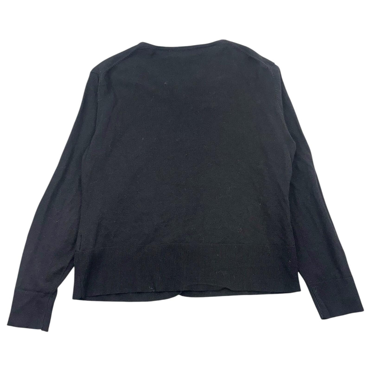Carolyn Taylor Black Stretch Knit Cardigan with Rhinestone M Initial