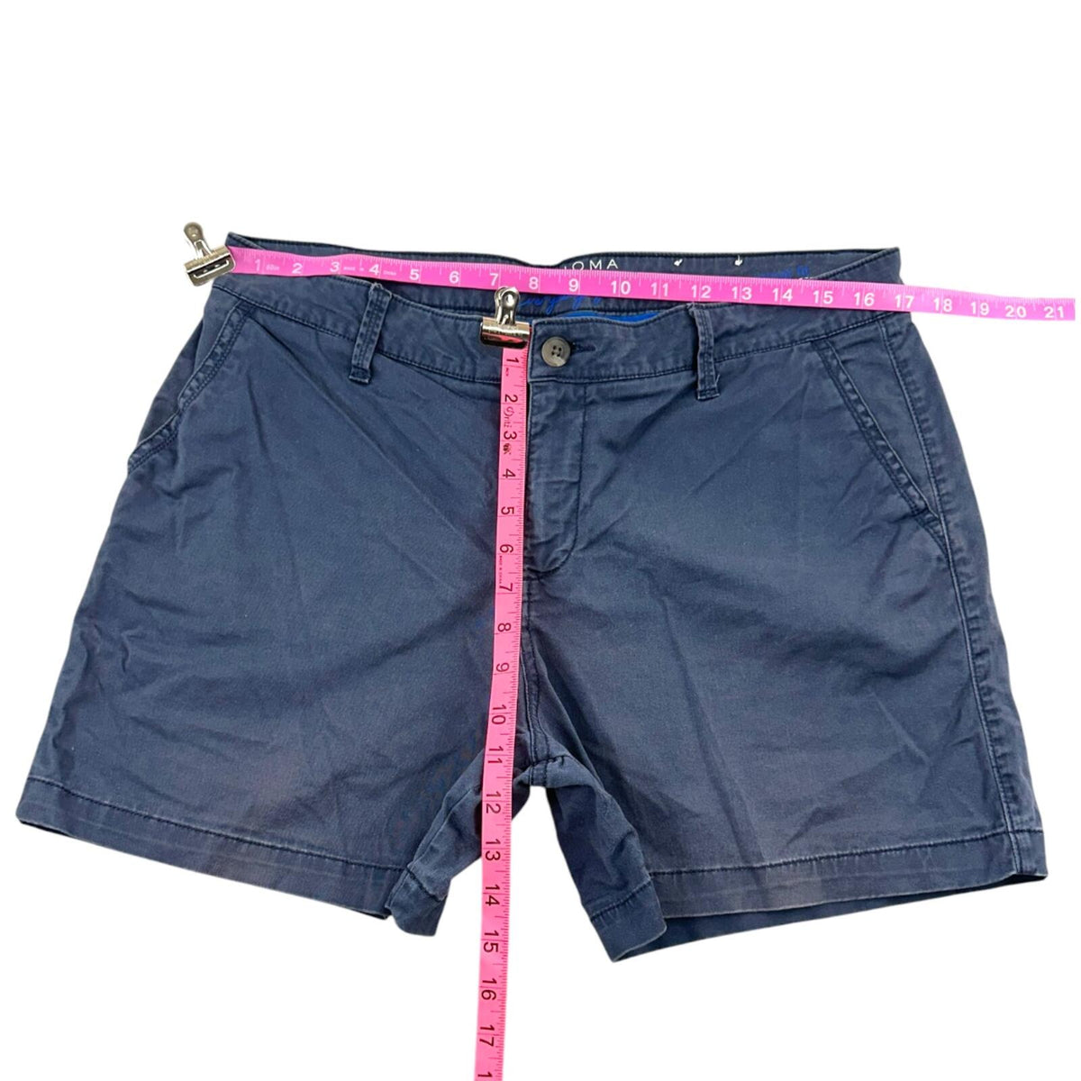 Sonoma Navy Blue Chino Shorts Classic Mid Rise Cotton Blend