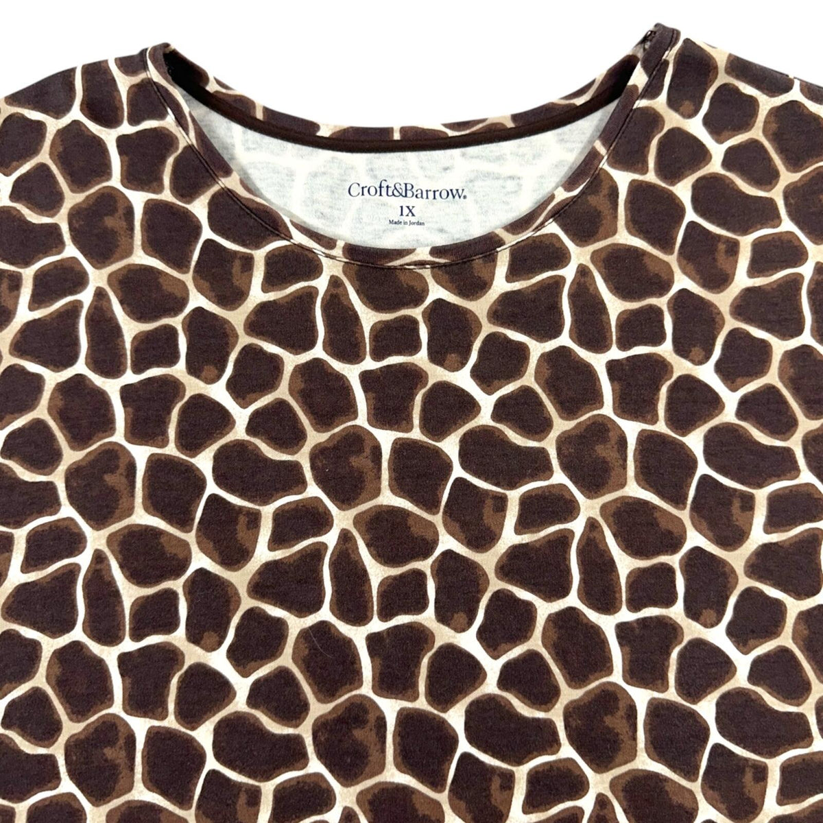 Croft & Barrow Bold Giraffe Print Short Sleeve Tee