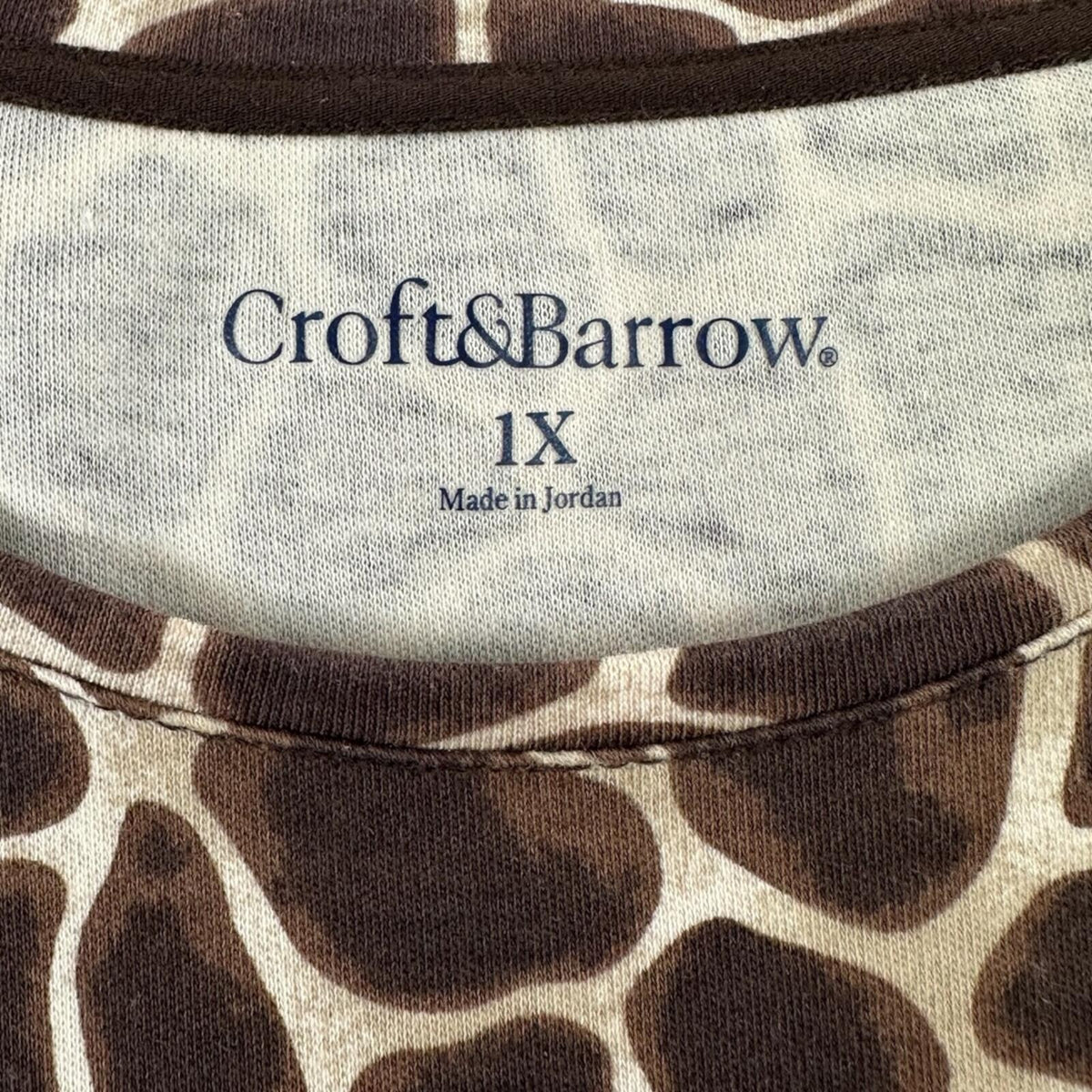 Croft & Barrow Bold Giraffe Print Short Sleeve Tee