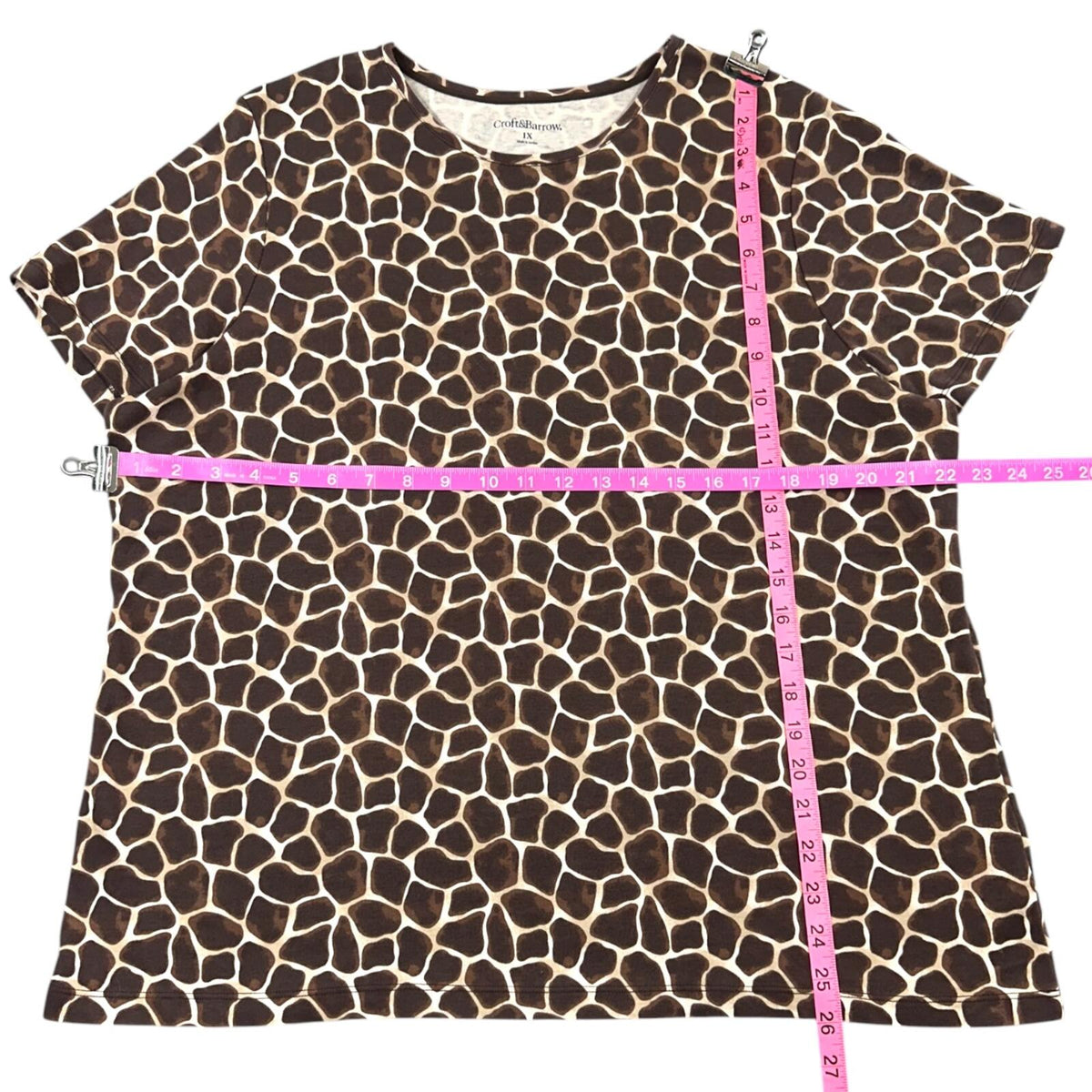Croft & Barrow Bold Giraffe Print Short Sleeve Tee