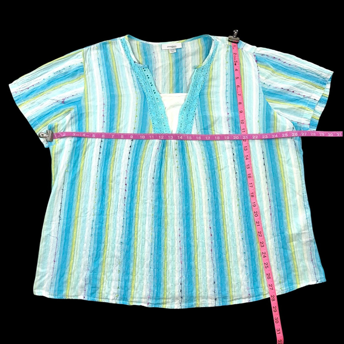 Vintage Y2K Dressbarn Striped Boho Blouse