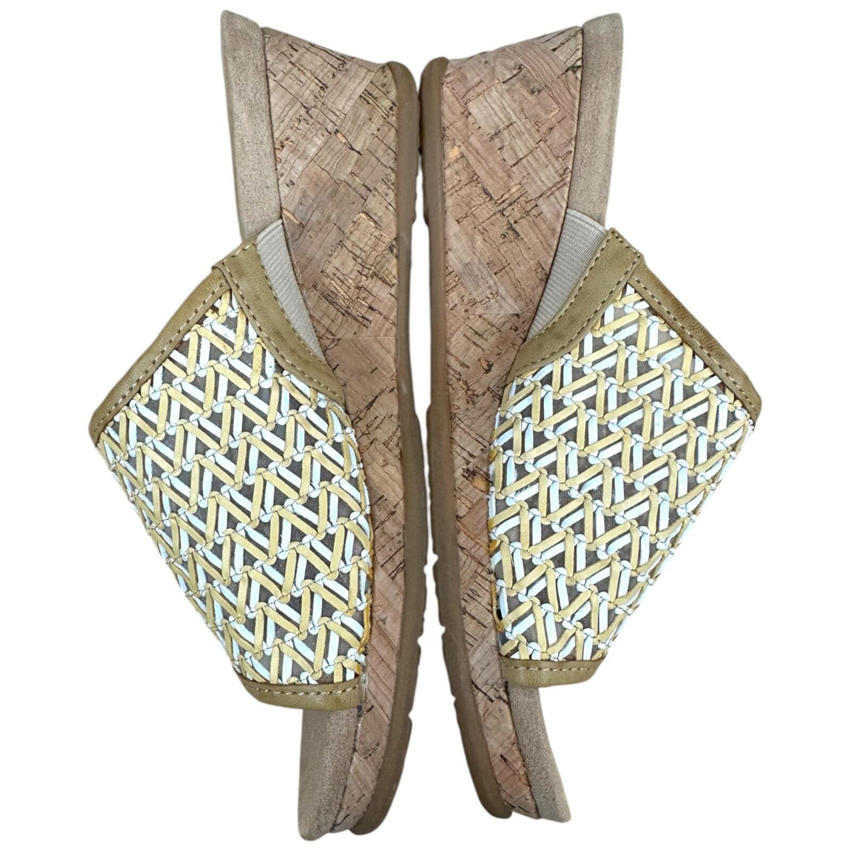 Baretraps Wedges Boho Chic Multitonal Woven Cork Wedge Sandals