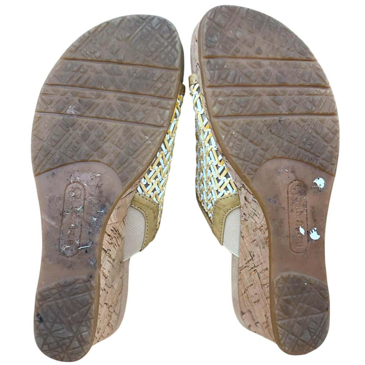 Baretraps Wedges Boho Chic Multitonal Woven Cork Wedge Sandals