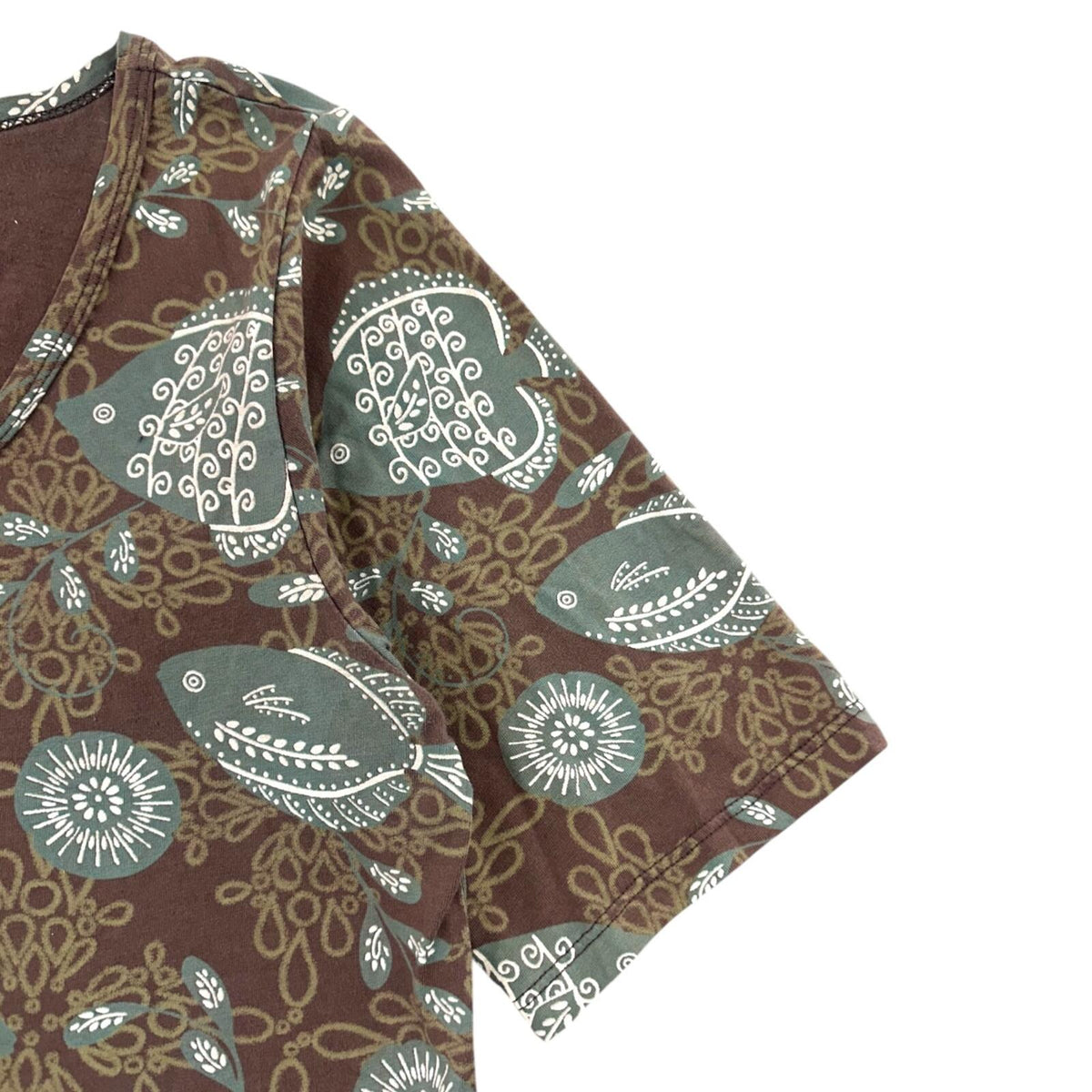 Y2K Fresh Produce Brown Nautical Fish Print Tee
