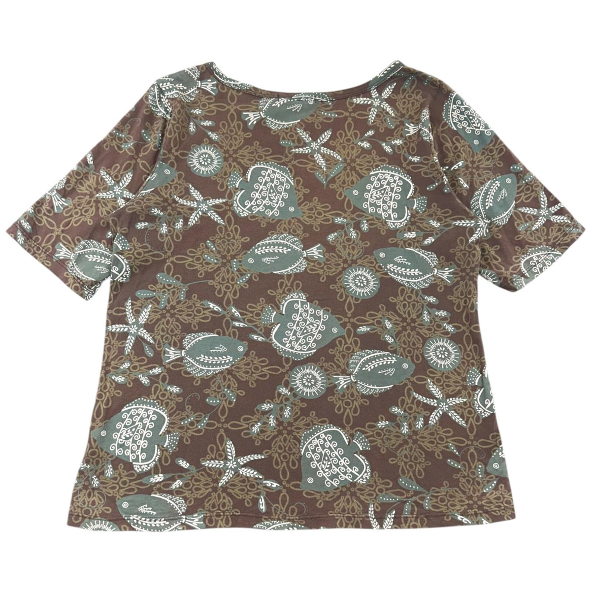 Y2K Fresh Produce Brown Nautical Fish Print Tee