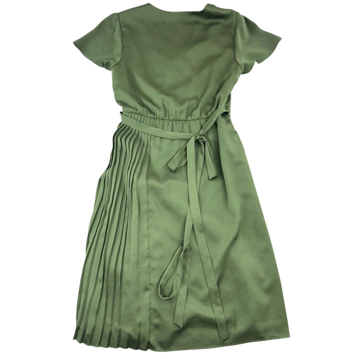 Banana Republic Sage Green Pleated Wrap Midi Dress Quiet Luxury Soft