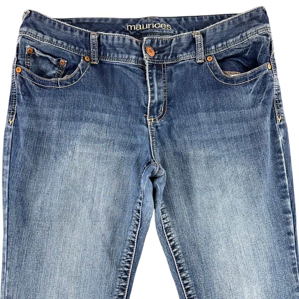Maurices Y2K Medium Wash Bootcut Jeans with Embroidered Back Pockets
