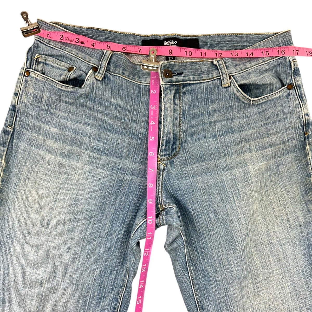 Mossimo Light Wash Y2K Bootcut Jeans with Signature M Embroidery