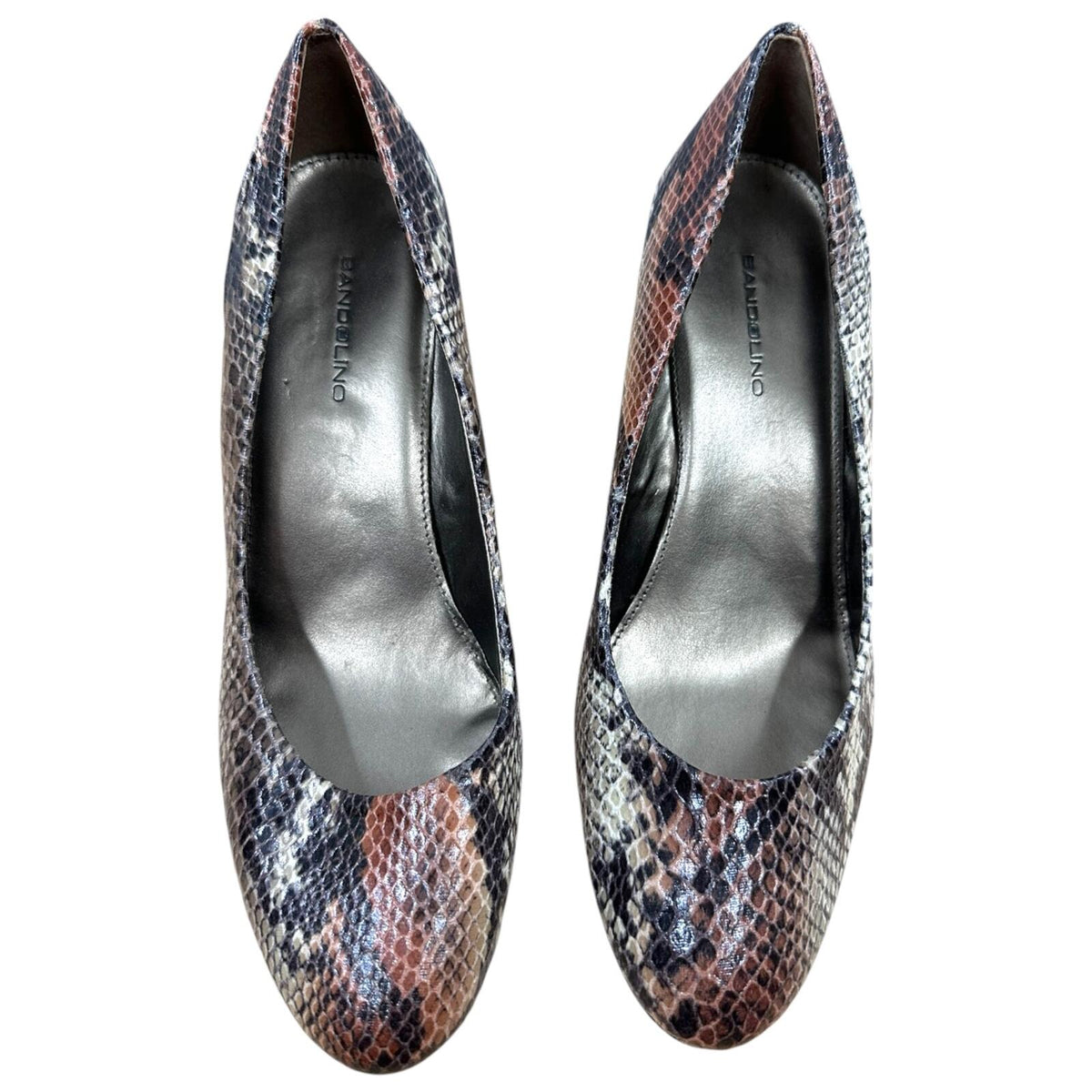 Bandolino Nuri Snakeskin Embossed Leather Wedges Brown Beige Quiet Luxury