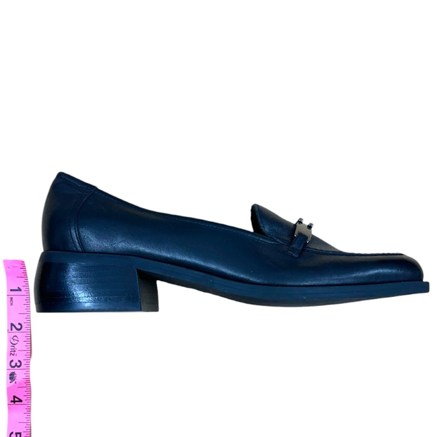 Hillard & Hanson Black Leather Loafers with Gunmetal Hardware Quiet Luxury