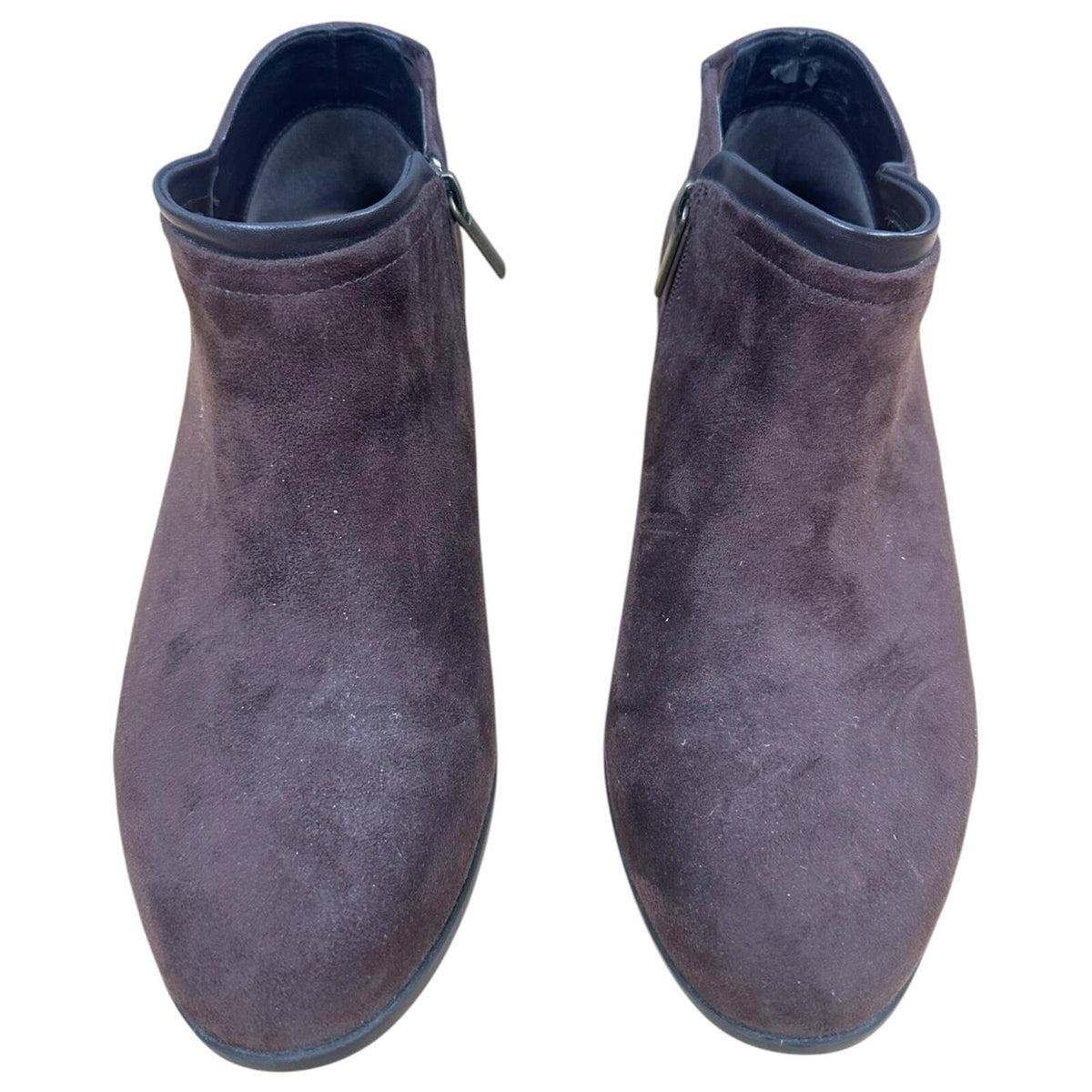 Comfortview Bexley Bootie Ankle Boots Brown Suede Like Leather Trim