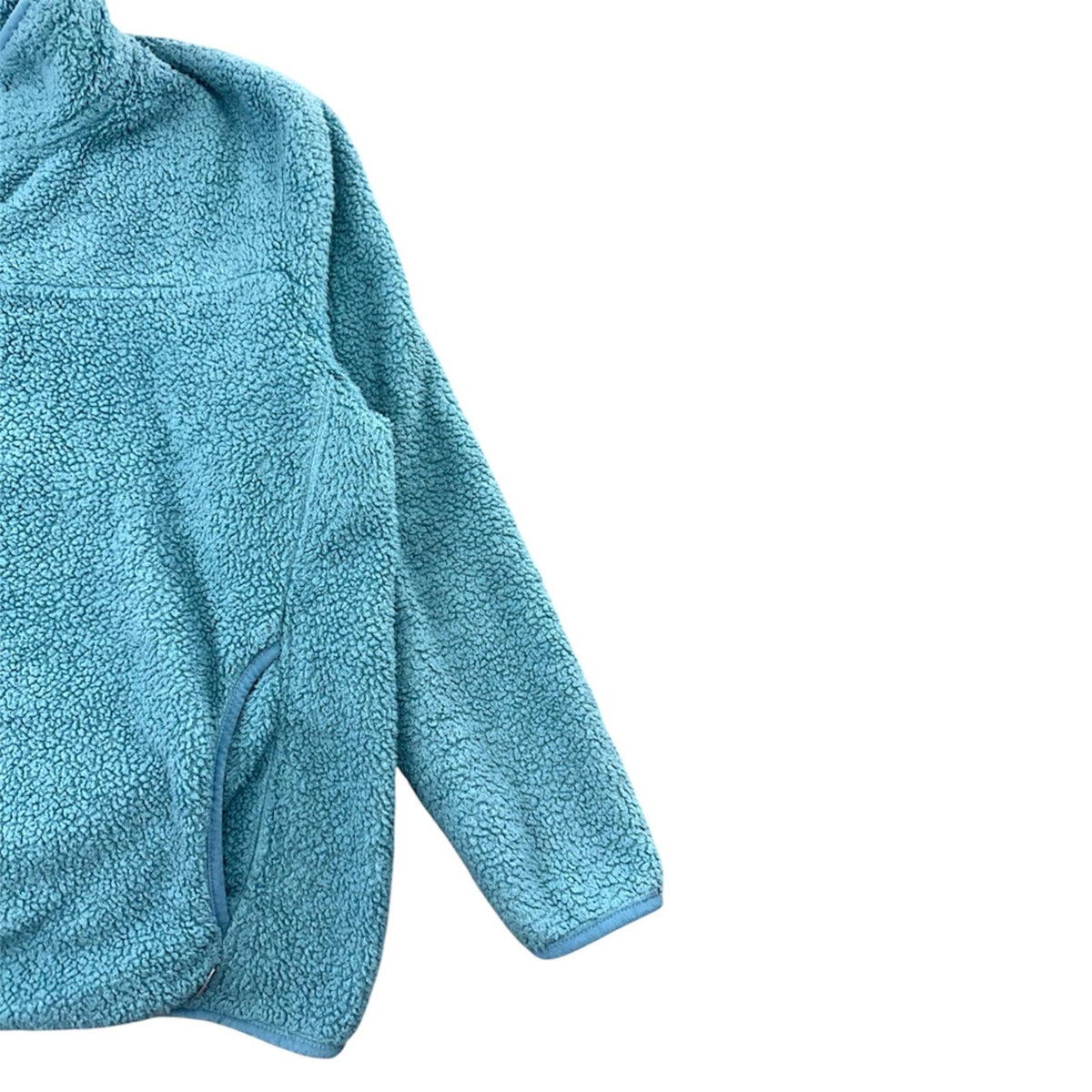 Eddie Bauer Blue Sherpa Fleece Pullover Jacket Cozy Soft Utility 90s