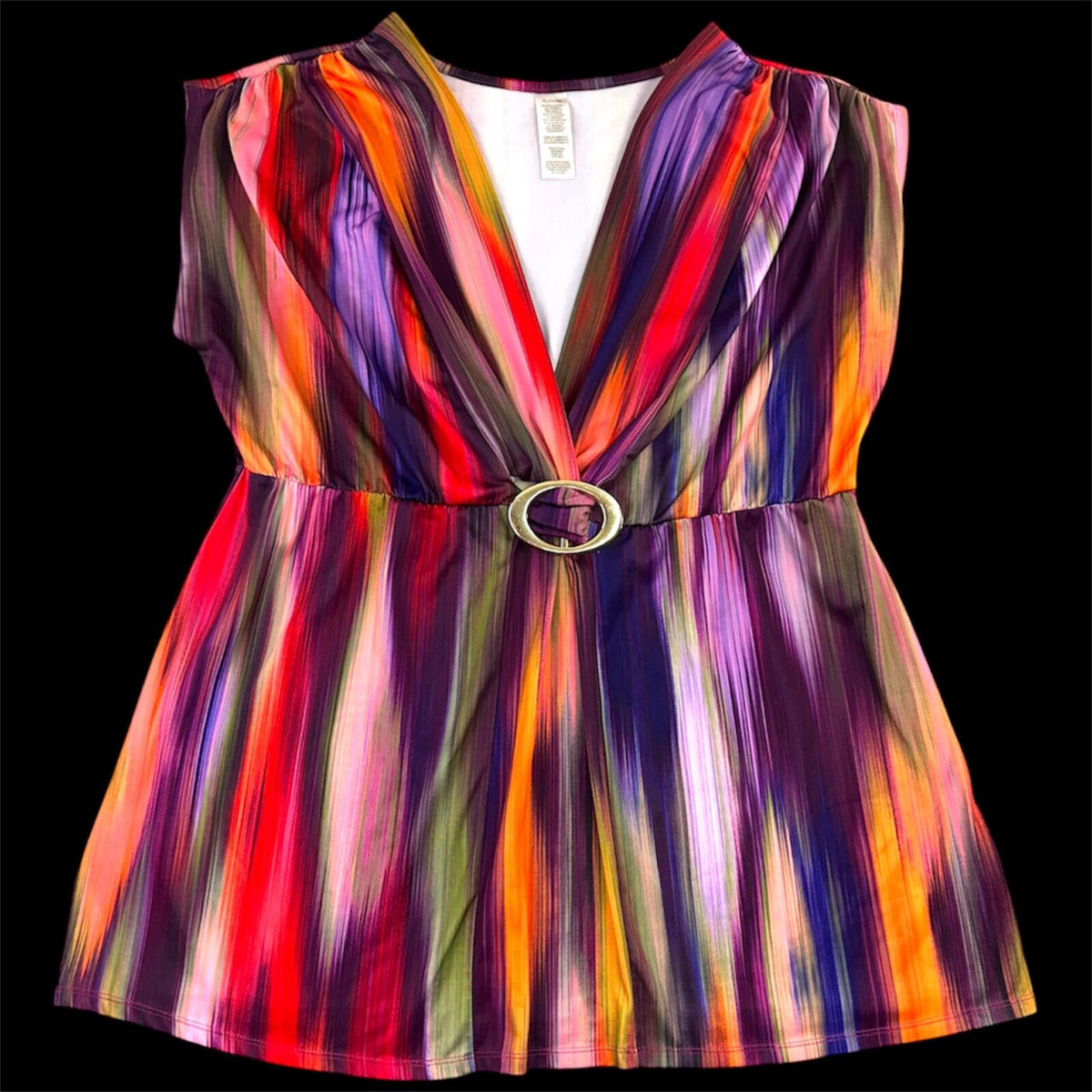 Sunset Abstract Cyber Boho Buckle Top