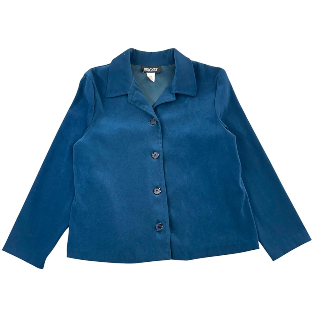 Briggs New York Blue Suede Touch Shirt Jacket Shacket 90s
