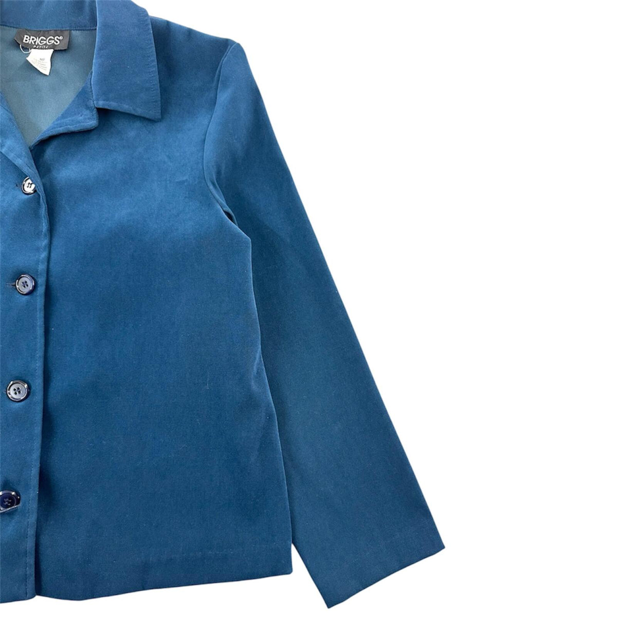 Briggs New York Blue Suede Touch Shirt Jacket Shacket 90s