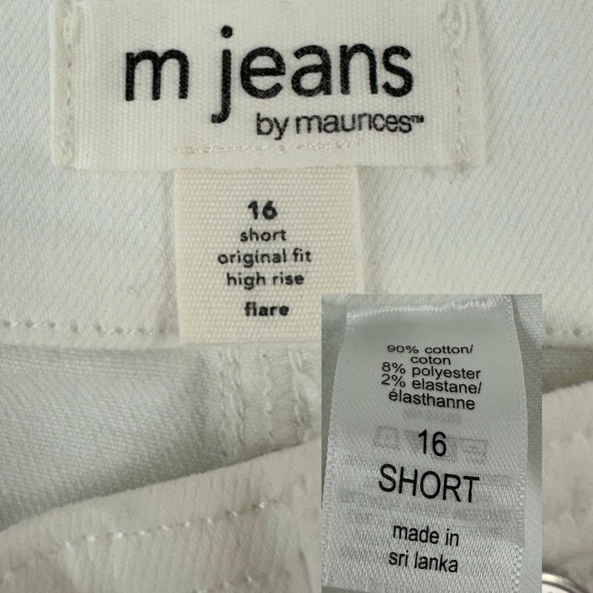 Maurice's White Flared Jeans Retro 70s Style Casual Chic