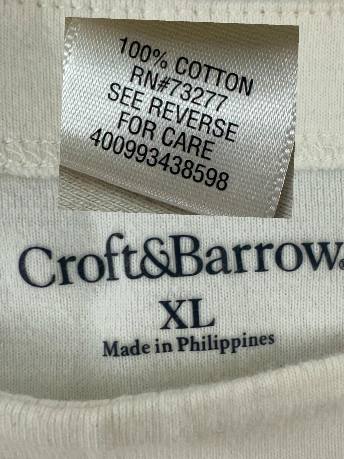 Croft & Barrow White Knit Top with Button Shoulder Detail Classic Casual
