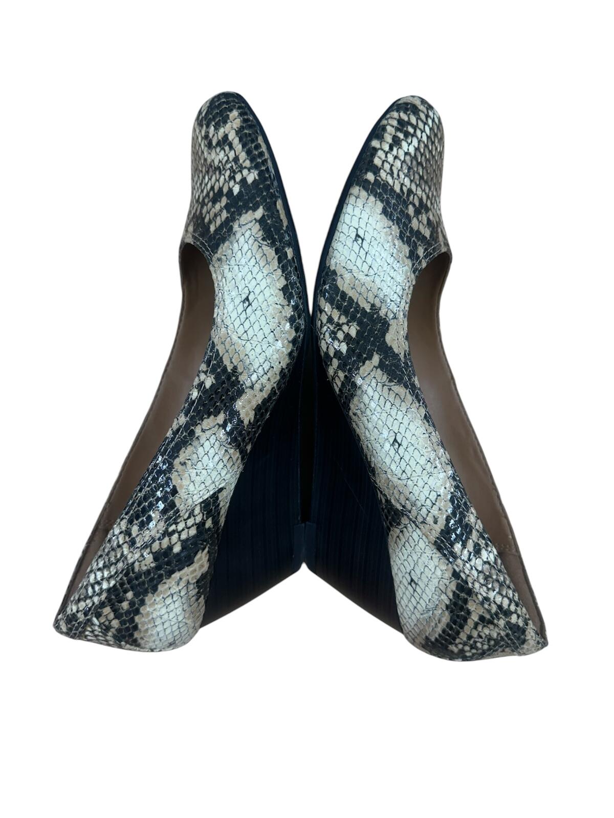 Clarks Snake Print Wedge Heels Comfortable Office Casual Shoes