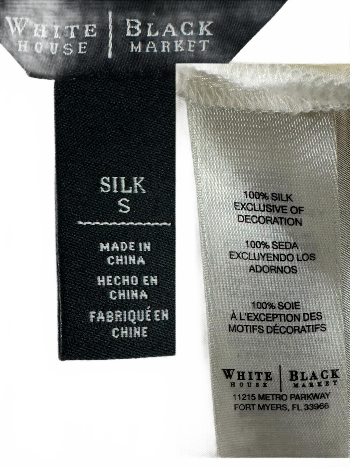 WHBM White House Black Market White Ruffle Trim Sleeveless Blouse