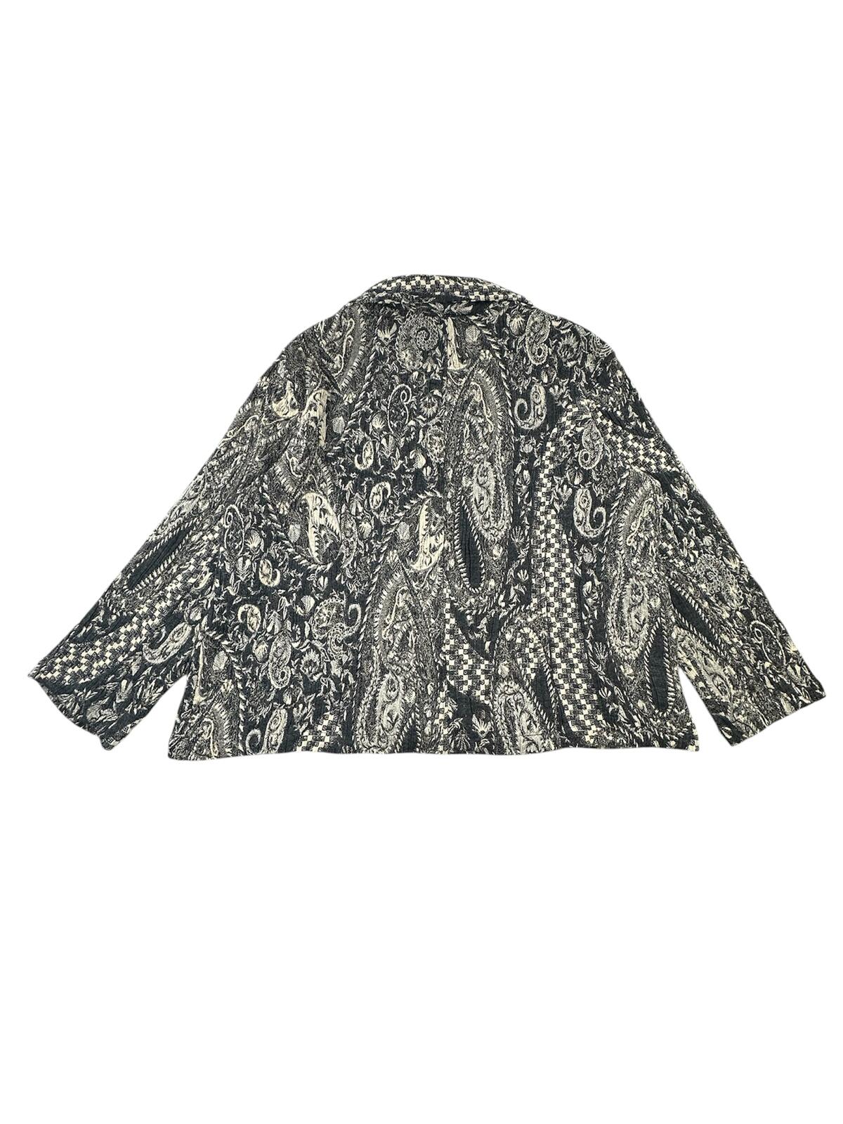 Laura Ashley Vintage Inspired Black and Cream Paisley Wool Blend Jacket