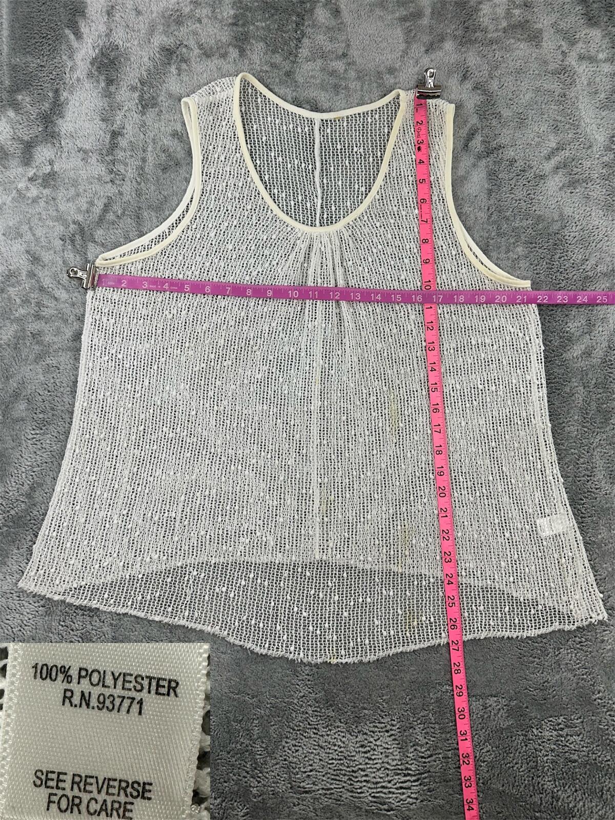 Y2K Fairycore Mesh Tank Top with Silver Sequins Sleeveless White