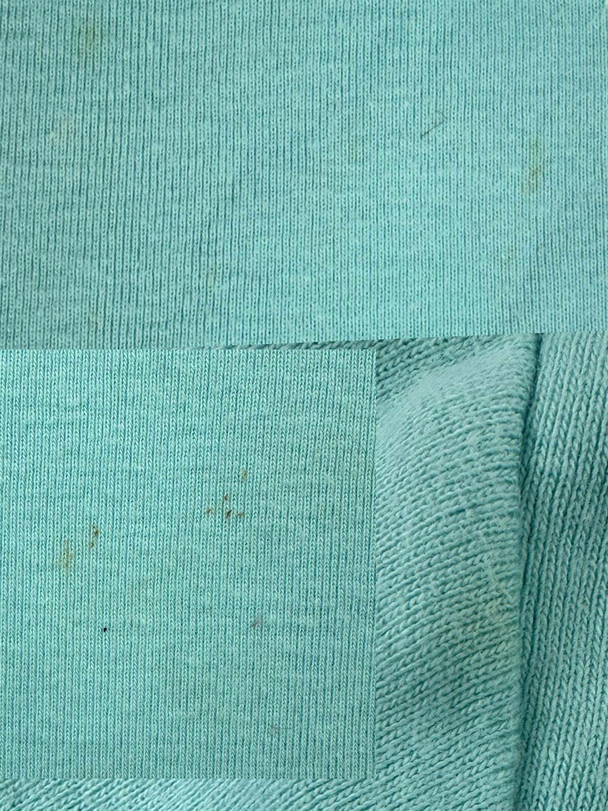 Basic Editions Light Blue Cotton Tee with Lace V-Neck Soft Pastel Feminine