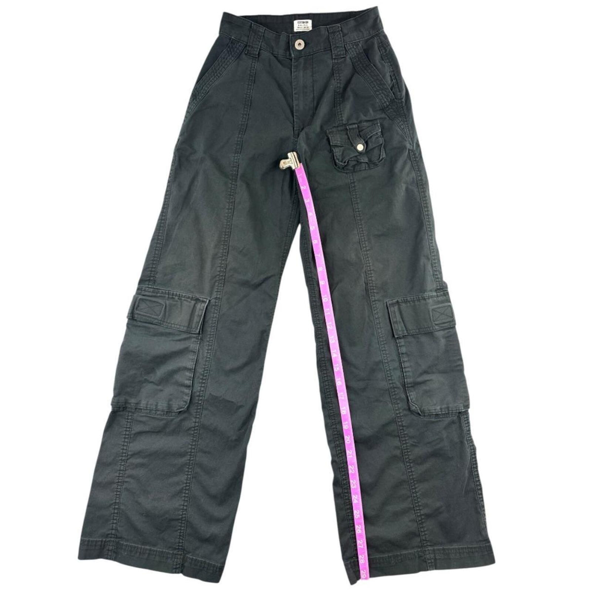 Cotton On Y2K Cargo Pants Black Wide Leg Gorpcore Streetwear Skater