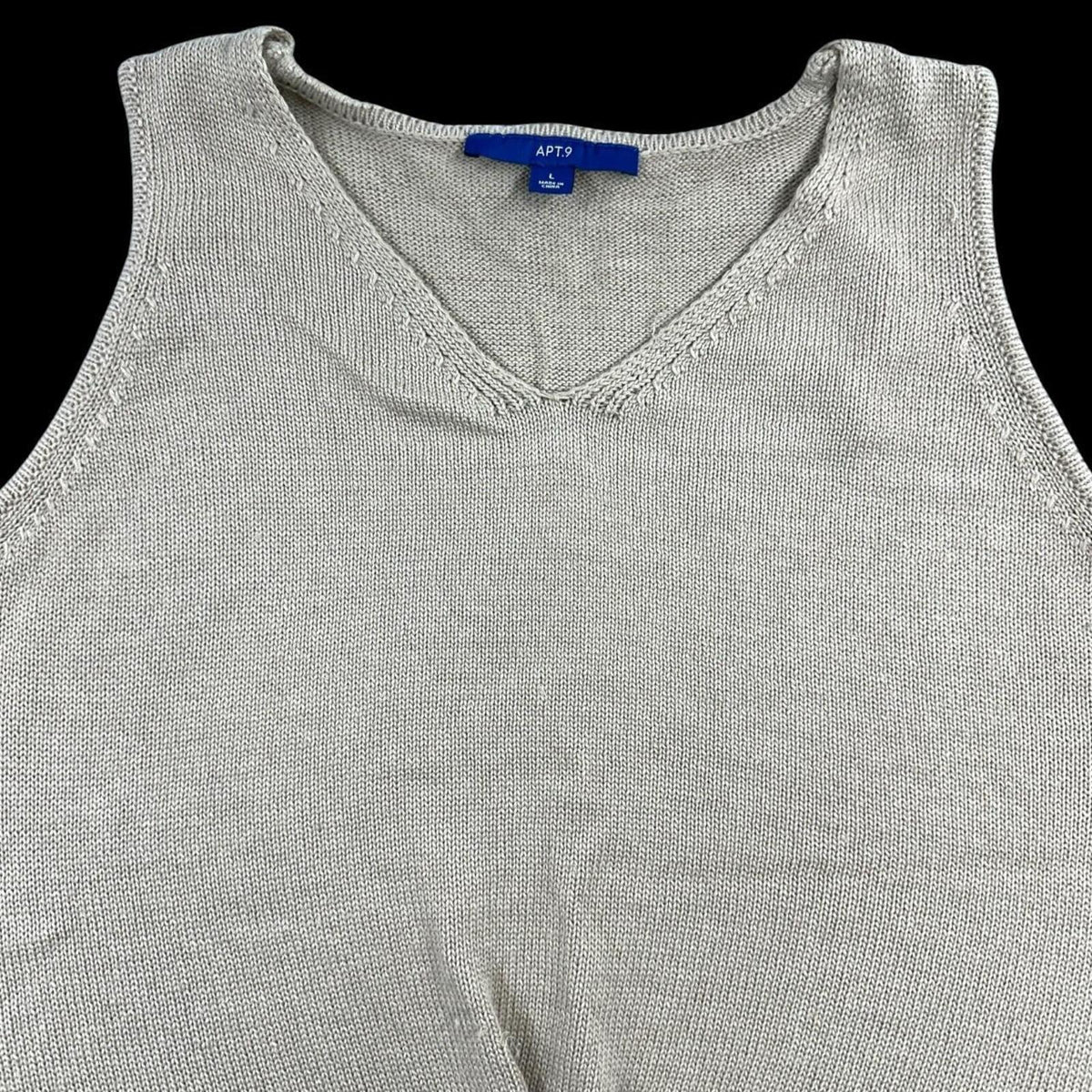 Apt. 9 Lightweight Knit Sweater Tank Top in Cream with Twist Knot Detail