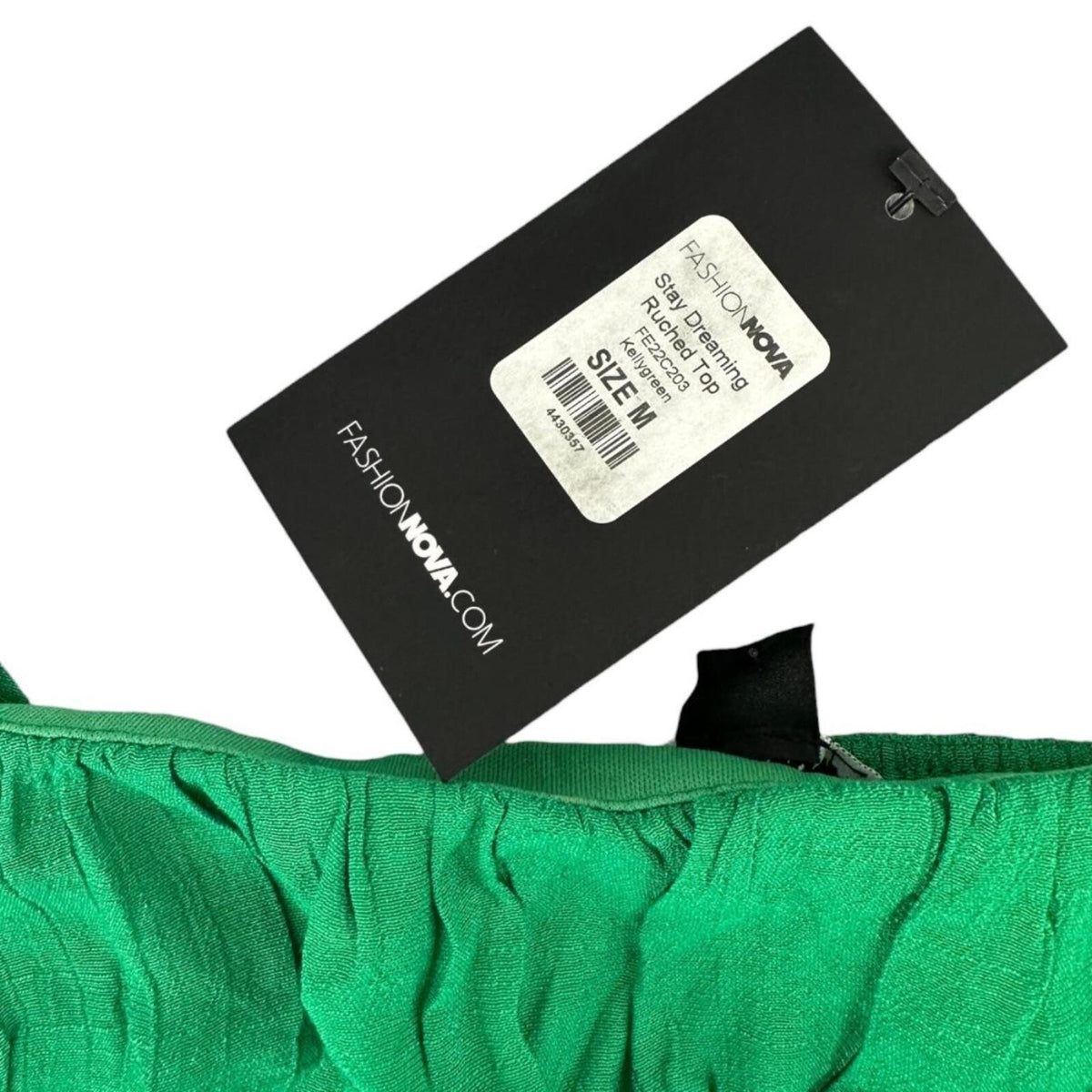 NWT Fashion Nova Green Ruched Drawstring Crop Top
