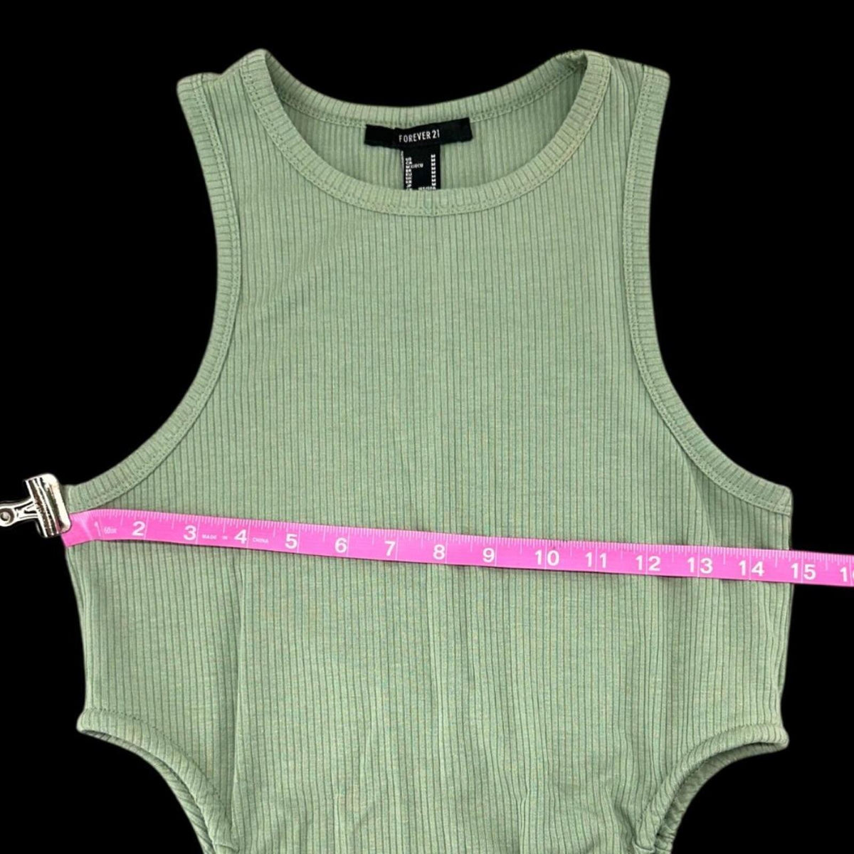 FOREVER 21 Sage Green Ribbed Tank Top with Adjustable Side Ties Y2K Preppy