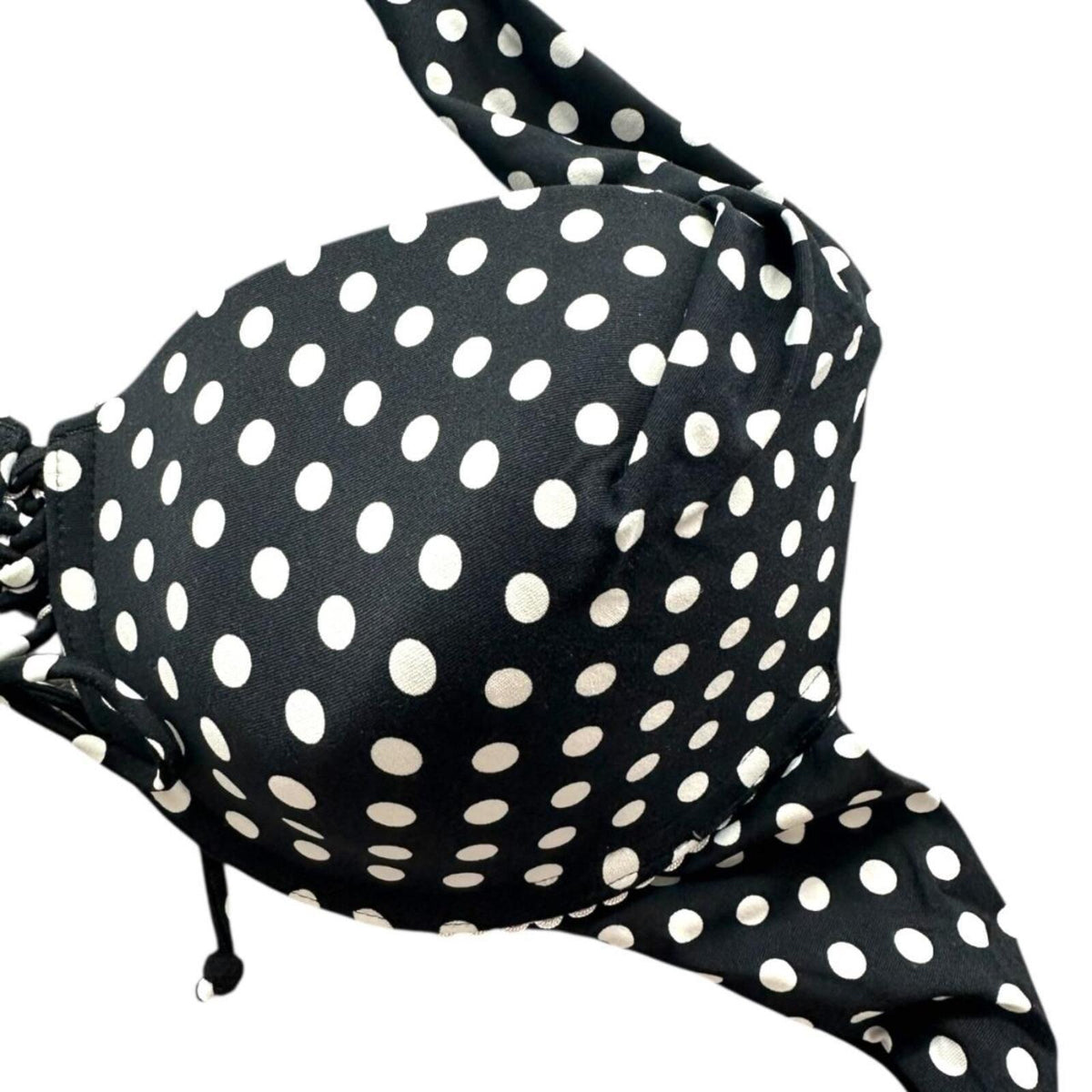 Coco Reef Black White Polka Dot Halter Bikini Top Y2K Coquette Cottage