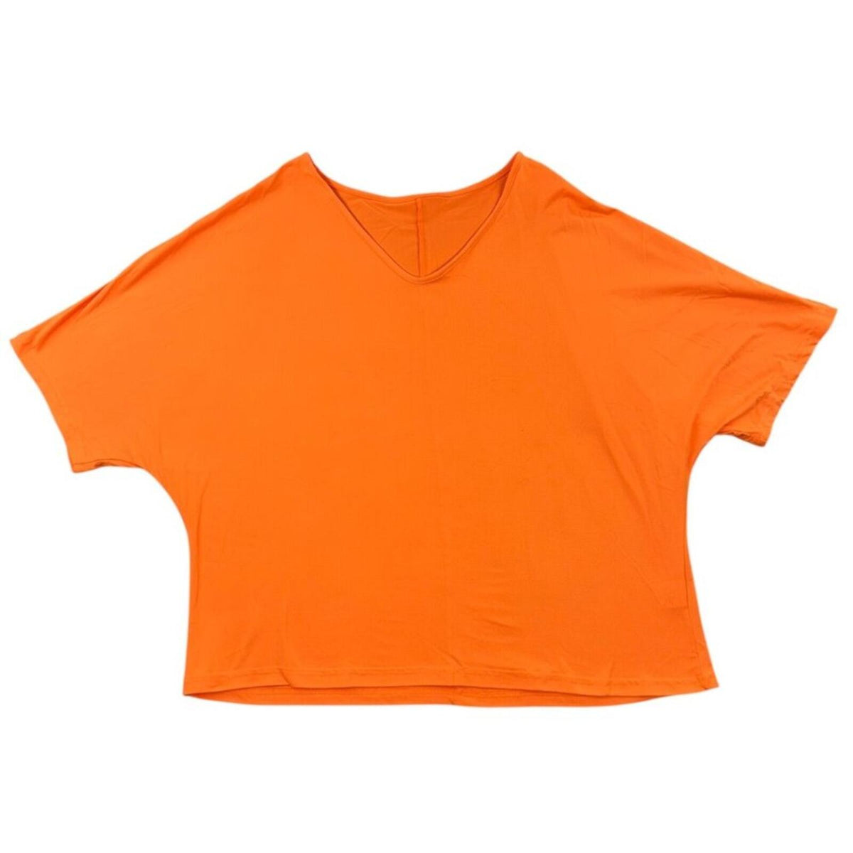 Orange Oversized V Neck Tee and Wide Leg Lounge Pants Set Casual