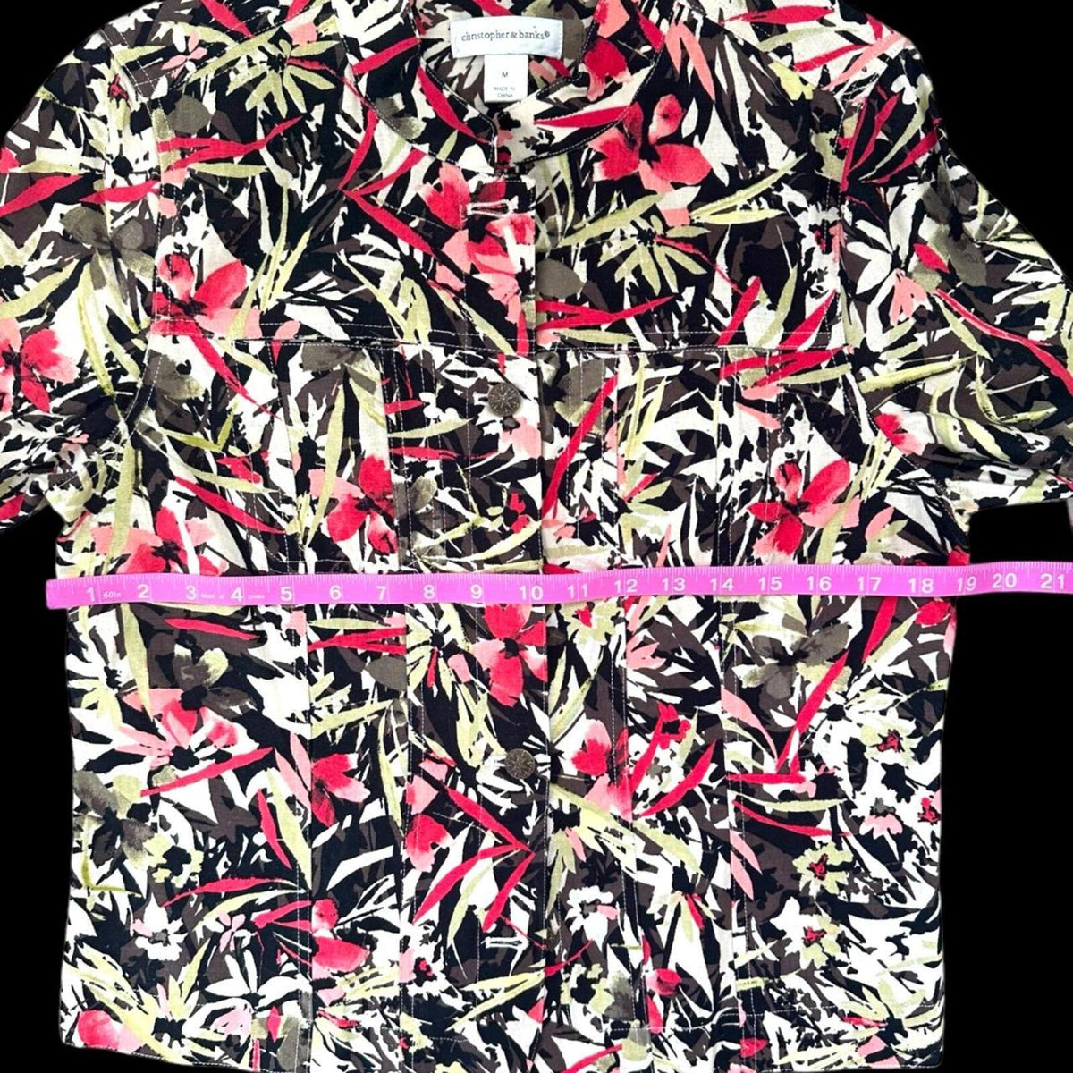 Christopher & Banks Floral Jacket Lightweight Bomber Multi Color