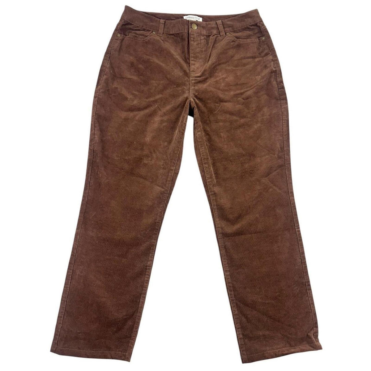Coldwater Creek Brown Corduroy Pants High Rise Straight Leg
