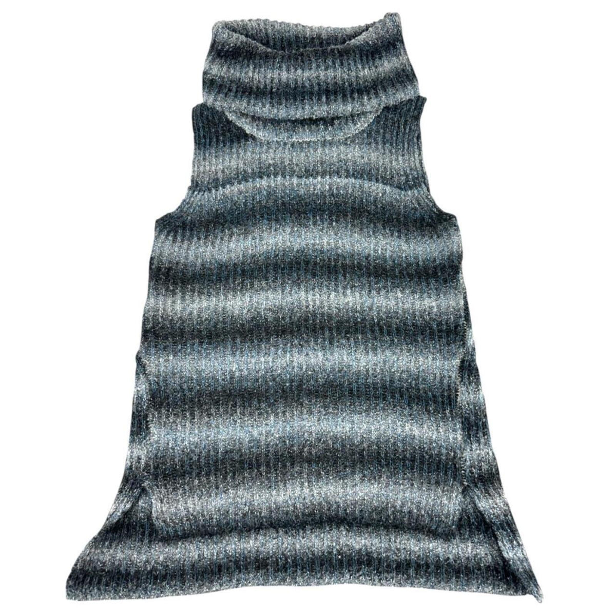 Hem & Thread Sleeveless Cowl Neck Tunic Sweater Gray Blue Bohemian Fairycore