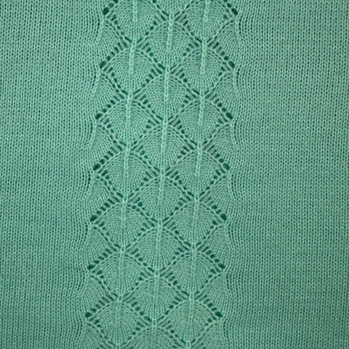 Candie's Vintage Mint Green Crewneck Sweater with Open Knit Crochet Pattern Y2K
