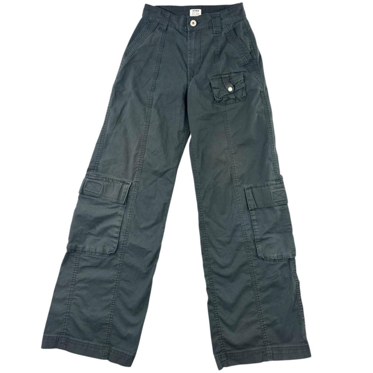 Cotton On Y2K Cargo Pants Black Wide Leg Gorpcore Streetwear Skater