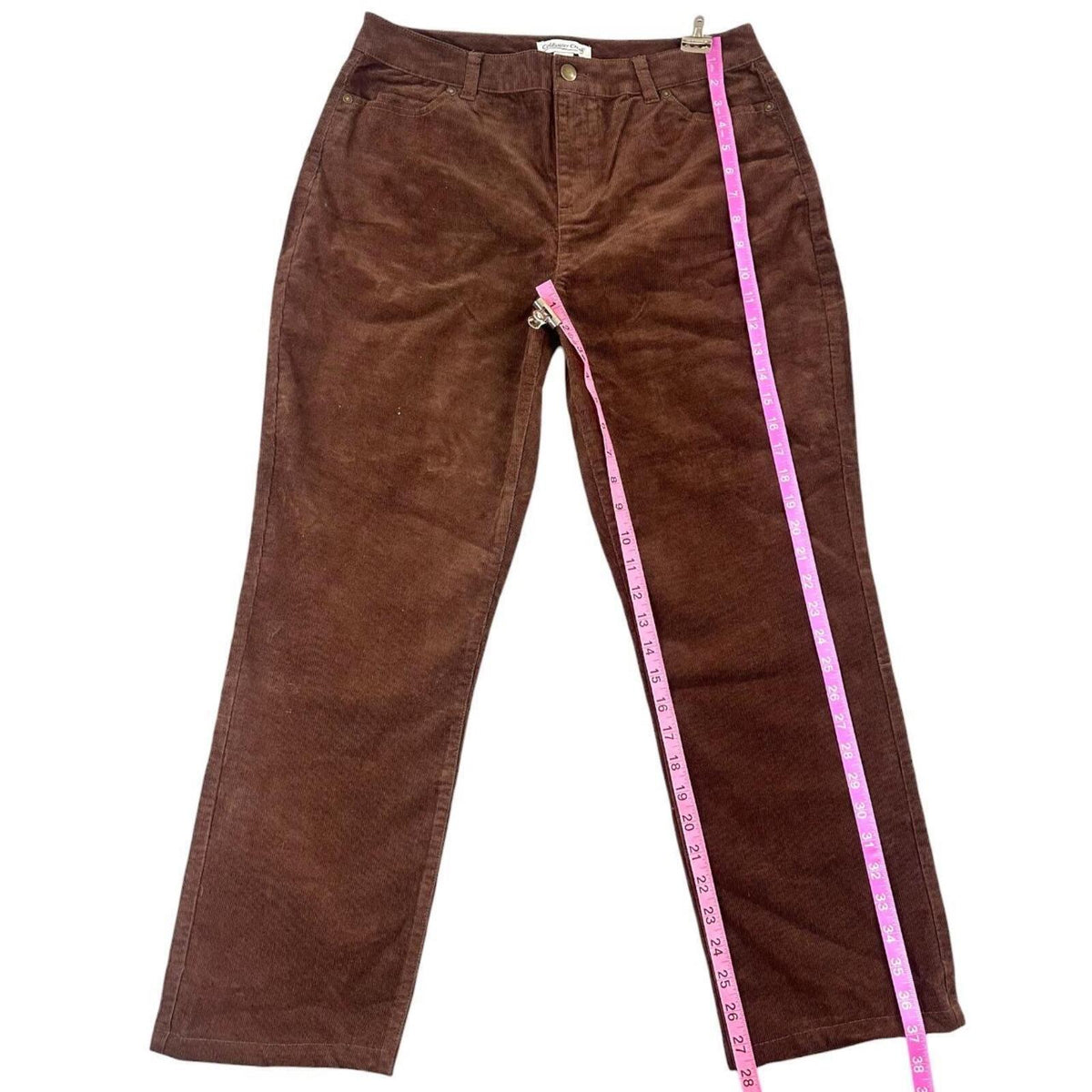 Coldwater Creek Brown Corduroy Pants High Rise Straight Leg