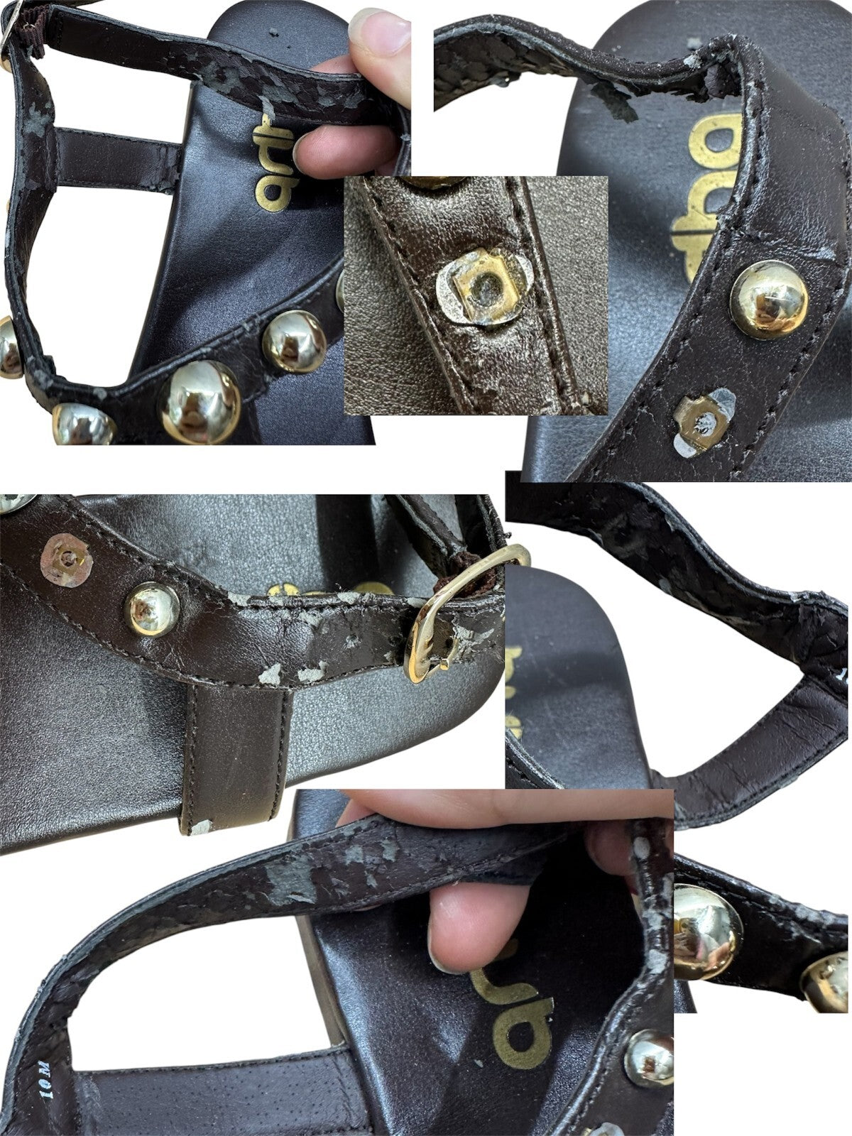 Black Studded T Strap Flat Sandals Edgy Summer