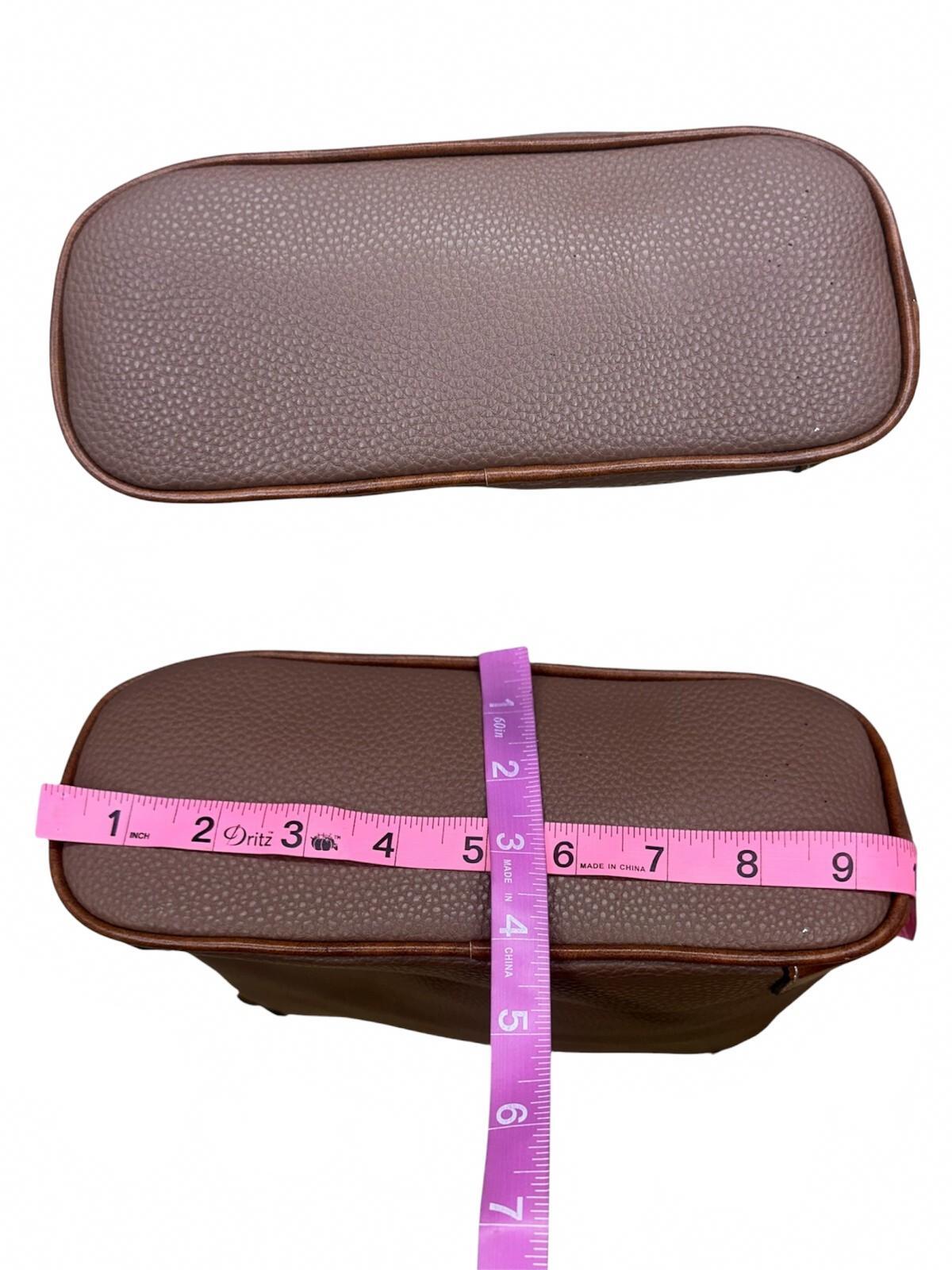 Vintage Inspired Brown Crossbody Bag with Tan Accents