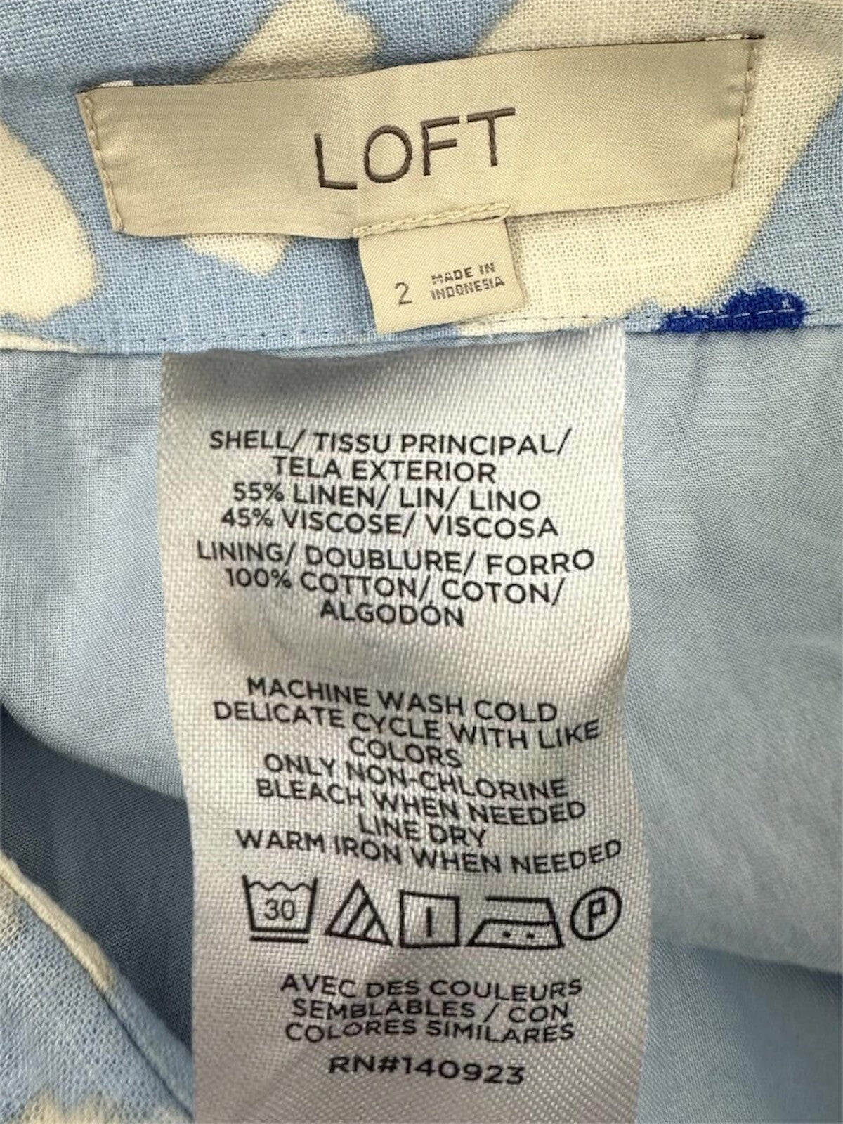 LOFT Vintage Inspired Blue and White Floral Wrap Skirt Midi/Maxi Length