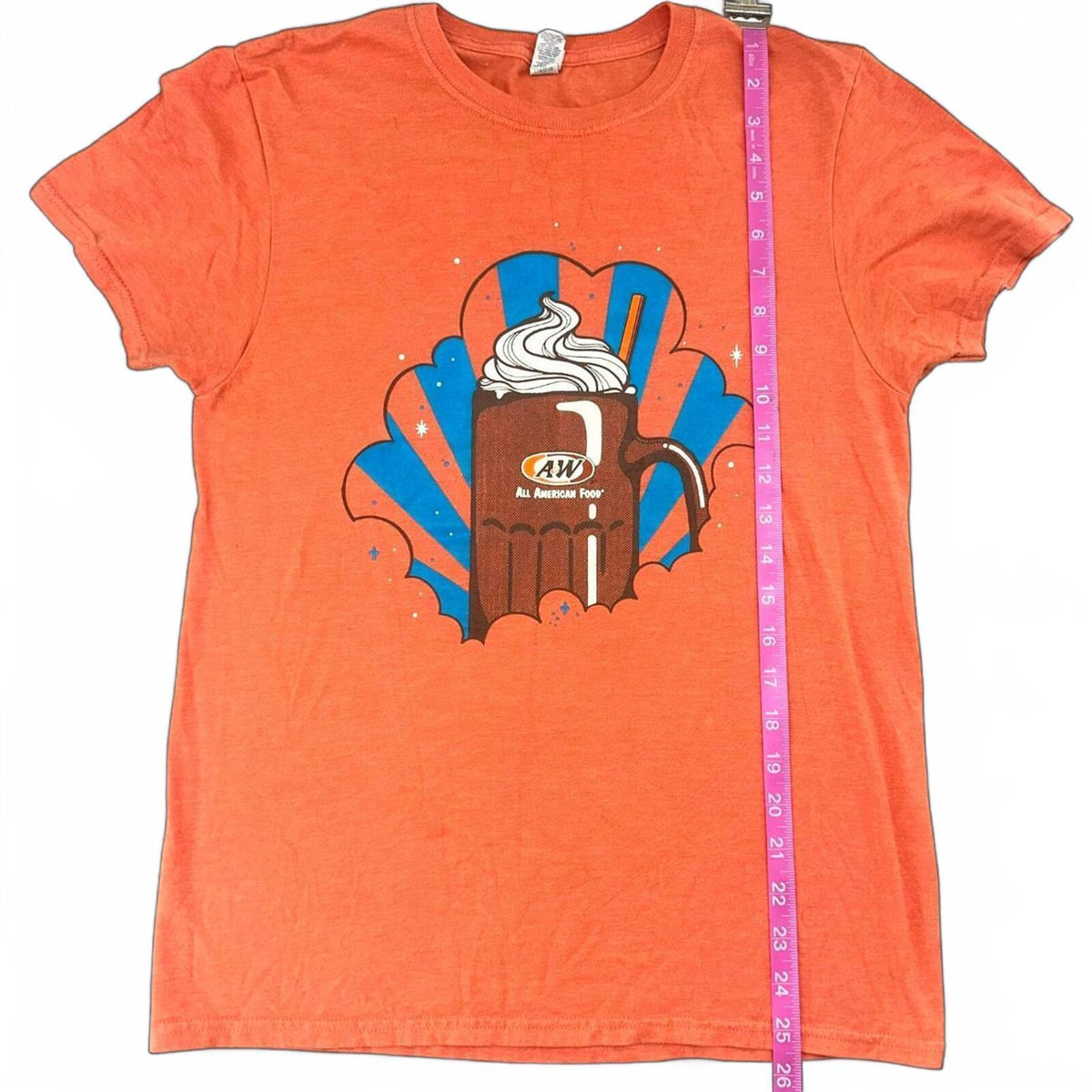 Retro Orange A&W Root Beer Float Graphic T-Shirt Casual Y2K