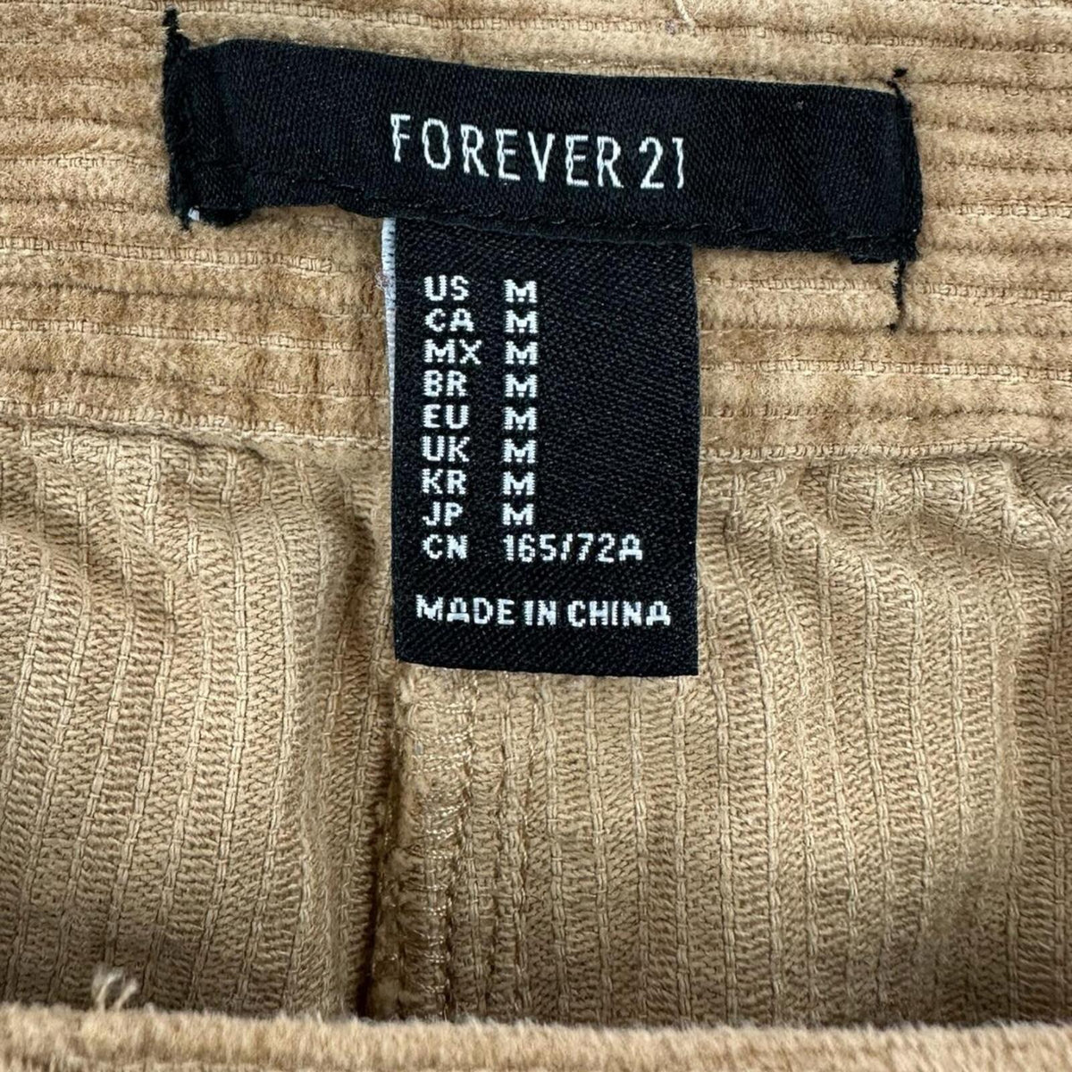 Forever 21 Tan Corduroy Mini Skirt 70s Retro Indie